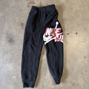 NIKE Jordan‎ Boy's Youth Classic Jogger Fleece Sweatpants S Spell Out Black Logo
